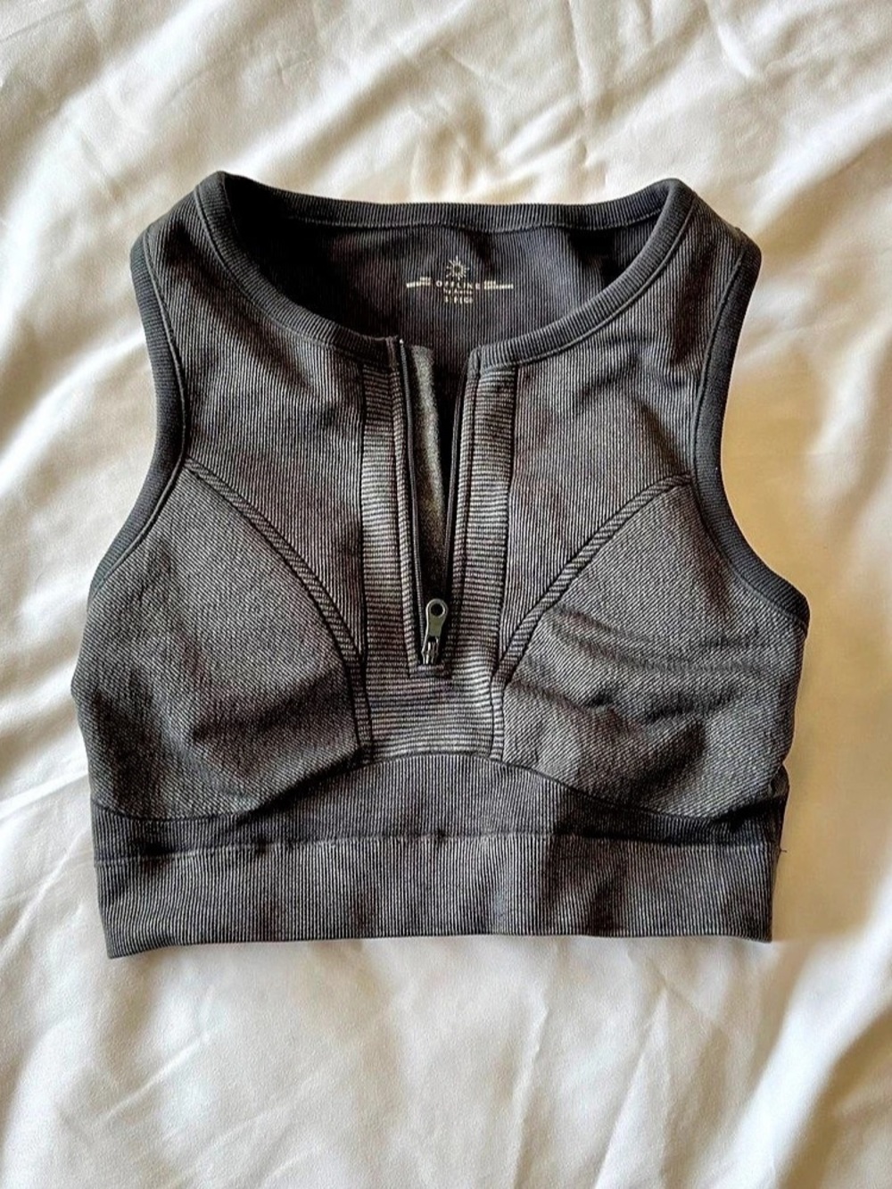 OFFLINE by Aerie Dark Gray High Neck Sports Bra Top
